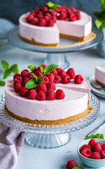 Poster - Raspberry Cheesecake Delight with Fresh Berries