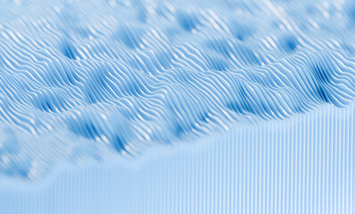 Poster - Blue waveform futuristic background 3d rendering soft focus