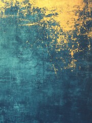 Poster - Abstract Grunge Texture Background Featuring Teal and Gold Colors with a Distressed and Weathered Look