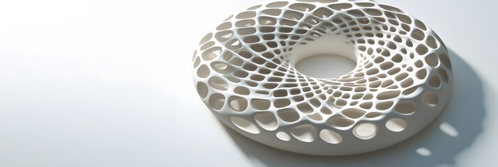 Poster - Intricate, hollow ring sculpture design.