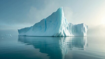 Wall Mural - a remote glacier. cerulean glaciers within ocean water. ice drift on calm waters. unblemished ice ch
