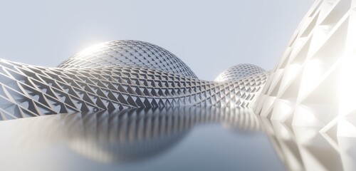 Poster - Futuristic architecture background 3d render