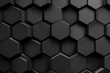 Poster - Dark Hexagonal Pattern Close Up - Abstract Geometric Design with Shadow and Texture for Modern Backgrounds