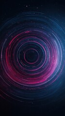 Poster - Abstract cosmic vortex with star trails in pink and blue hues long exposure photography from a vertical perspective