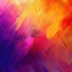 Poster - Abstract Painting with Diagonal Brushstrokes in Warm and Cool Tones Studio Shot Artistic Expression