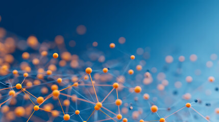 Aufkleber - Abstract network of connections with nodes on a blue and orange gradient background, illustrating a concept of connectivity. Generative AI 24285238 1