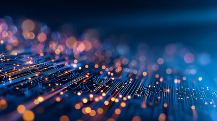 Aufkleber - Creative digital blue circuit grid background. Landing page concept. Technology, innovation and ai concept. 3D Rendering. 87146974 4