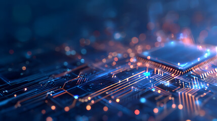 Aufkleber - Creative digital blue circuit grid texture. Landing page concept. Technology, innovation and ai concept. 3D Rendering. 72057867 1