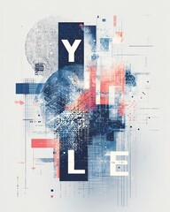 Poster - Abstract composition with geometric shapes and textured elements evoking modernity