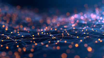 Poster - abstract technology digital hi tech background with glowing particles. Generative AI 70959232 2