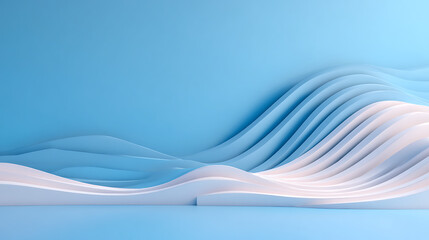 Aufkleber - Abstract geometric blue waves or lines wallpaper. Landing page concept. 3D Rendering. 16097079 1