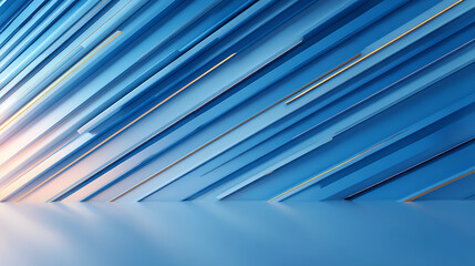 Poster - Creative wide blue tech lines background. Design and technology concept. 3D Rendering. 36522062 1