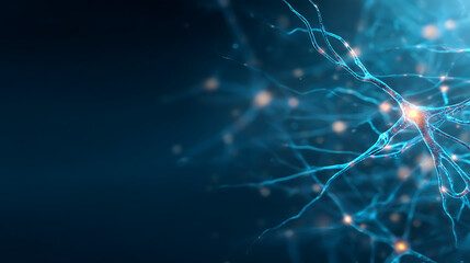 Poster - Modern dynamic blue neuron plasma energy laser. Futuristic virtual technology wallpaper, digitally generated image. 3D Rendering. 13897232 3