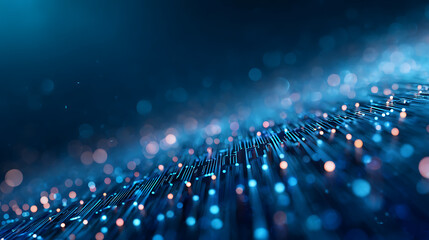Poster - Creative glowing digital blue wallpaper. NFT, AI, VPN, technology, future and big data concept. 3D Rendering. 18978742 4