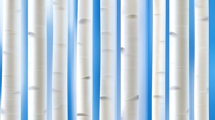 Poster - Abstract Birch Tree Forest with Blue Sky Background and Unique T