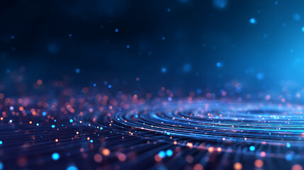 Aufkleber - Creative glowing digital blue backdrop. NFT, AI, VPN, technology, future and big data concept. 3D Rendering. 37376567 4