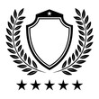 © Oprek - Black and White Laurel Shield Vector Emblem