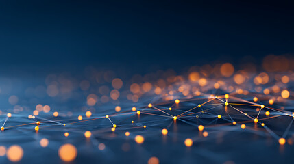Aufkleber - Abstract glowing connected dots interface on dark background. Network and connection concept. 3D Rendering. 22854884 2
