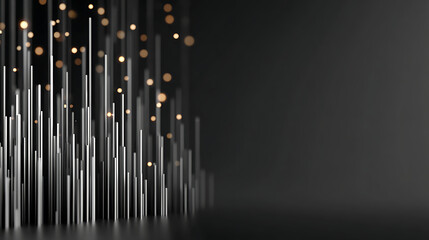 Aufkleber - Abstract white digital stripes on blurry dark backdrop. Design and motion concept. 3D Rendering. 66907007 3