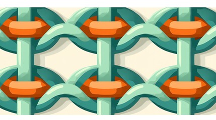 Poster - Abstract Teal and Orange Interwoven Pattern Design