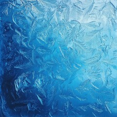Poster - Frost patterns on glass close up abstract blue texture winter ice crystals cold weather freezing temperatures