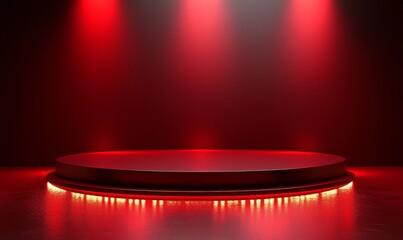 Poster - A modern and realistic retail product presentation features a 3D podium with two cylindrical pillars to showcase merchandise