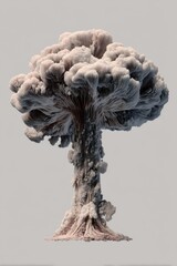 Leinwandbilder - Mushroom Cloud Abstract Digital Art Close Up Conceptual Illustration on Gray Background