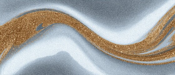 Leinwandbilder - Abstract Glittering Waves in Bronze and Silver Modern Background Design for Luxury and Glamour
