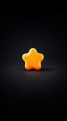 Leinwandbilder - Isolated Orange Star on Black Background Studio Shot Minimalist Style Single Object Symbol Sign Shape Rendered Image