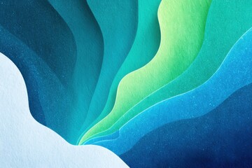 Leinwandbilder - Abstract Paper Art Layers in Blue Green Tones Overhead Shot for Backgrounds and Design Elements