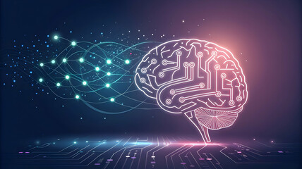 Poster - Futuristic Brain with Circuit Design and Digital Connections