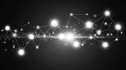 Intricate network of dots of light forming an engaging visual display against a black background for modern artistry