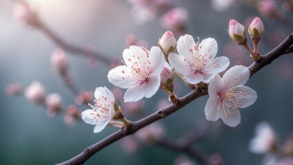 Wall Mural - an intimate look at a soft flower on a tree
