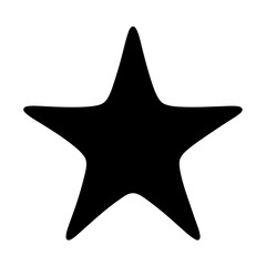 Poster - Stylized Black Star Isolated on White Background, Simple and Bold Design