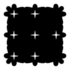 Poster - Black blob with starlike patterns spread across the surface, isolated on white