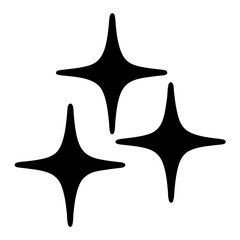 Poster - Three Black Stars Arranged in a Triangle with Rounded Points on White