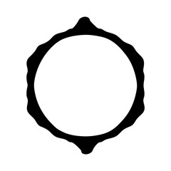 Poster - Abstract Circular Graphic Element with Irregular Wavy Edge and Black Outline