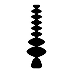 Poster - Abstract black and white illustration of an organic shape or silhouette