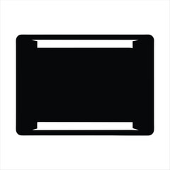 Poster - Black rectangular shape with white accents on the top and bottom edges