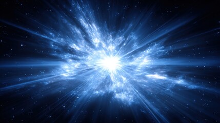 Poster - Cosmic Explosion of Light and Energy in Deep Space Abstract Illustration Concept