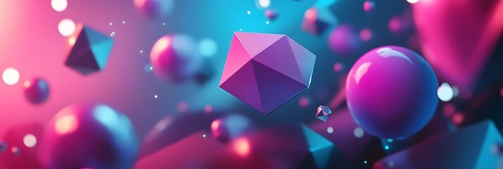 Poster - Abstract composition of vibrant geometric shapes.