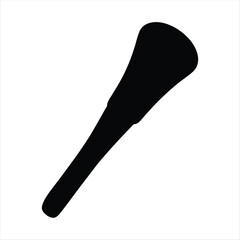 Poster - A black silhouette of a make up brush against a white background