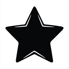 Poster - Stylized black star with rounded edges, a simple design for decoration