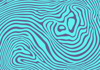 Aufkleber - vector illustration showcases bold wavy purple lines on a bright cyan background, capturing a dynamic, modern abstract look in the current trendy optical art and minimalist graphic design style.vector