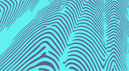 Aufkleber - vector illustration showcases bold wavy purple lines on a bright cyan background, capturing a dynamic, modern abstract look in the current trendy optical art and minimalist graphic design style.vector