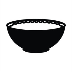 Poster - Elegant black bowl with scalloped edge in a simple graphic design