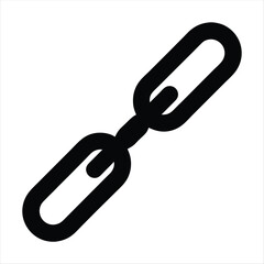 Poster - Vector illustration of a thick black chain with only two links