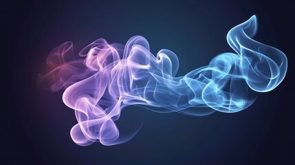 Poster - Ethereal Radiance: Gradient Smoke Formation on Dark Background for Creative Visuals