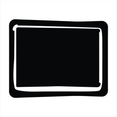 Poster - Black and White Rectangular Frame with Rounded Corners and Inner Border