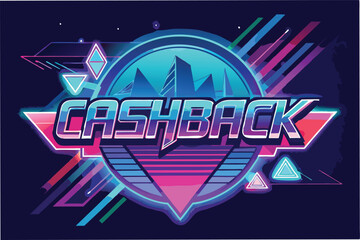 Leinwandbilder - Colorful vector illustration featuring a retro design with geometric shapes and vibrant colors that evoke a futuristic theme ideal for gaming or digital art contexts